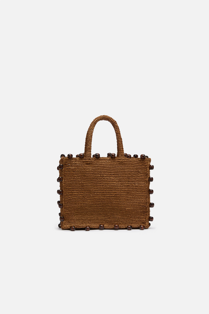 Colette Rafia Handbag Brown