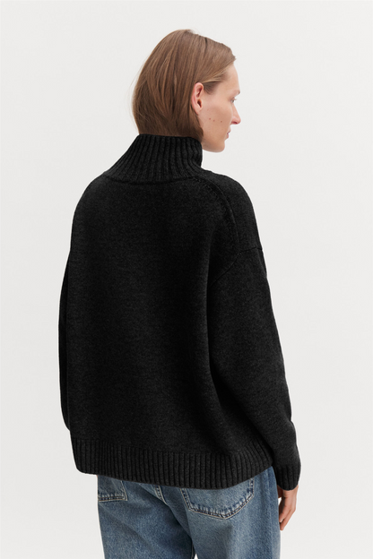 Wool Cashmere Turtleneck Sweat Black