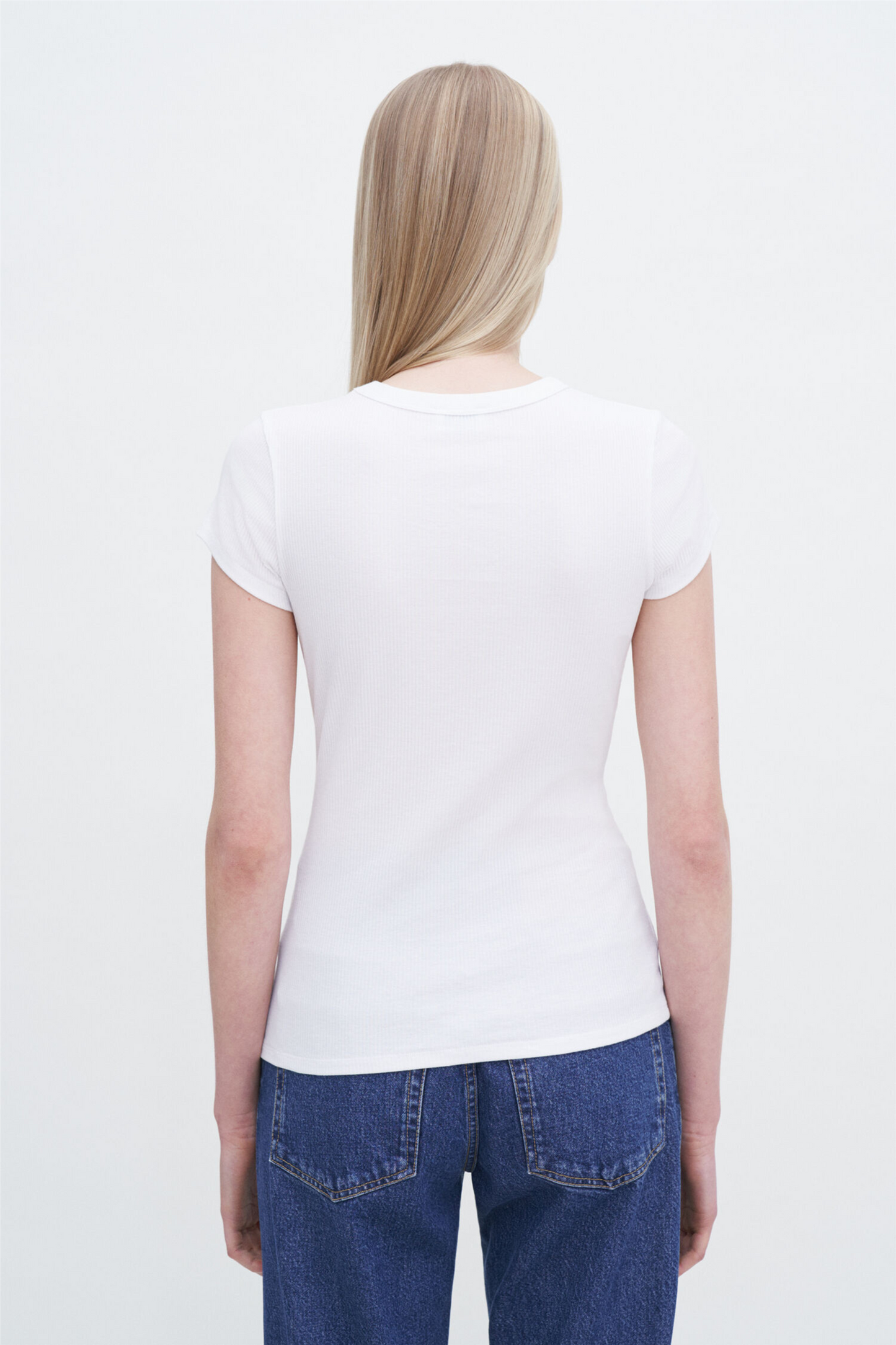 Fine rib tee White