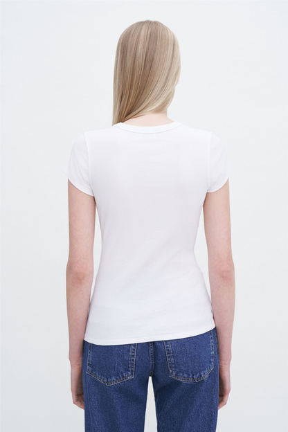 Fine rib tee White