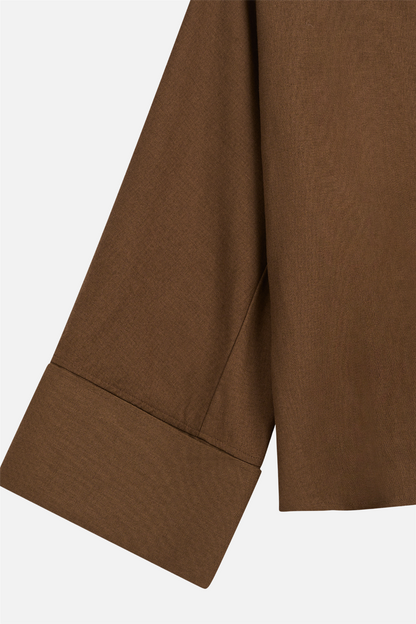 Atari Linen Shirt Chestnut Brown