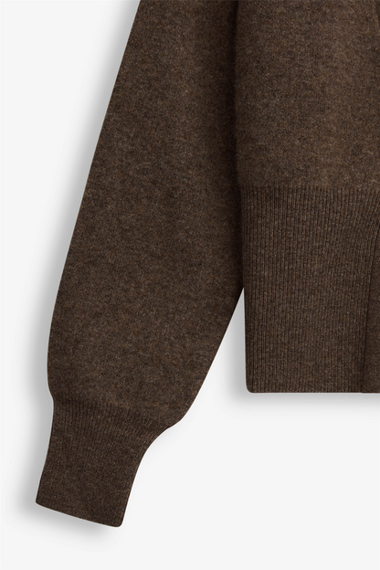 VESPER MERINO CARDIGAN Brown Melange