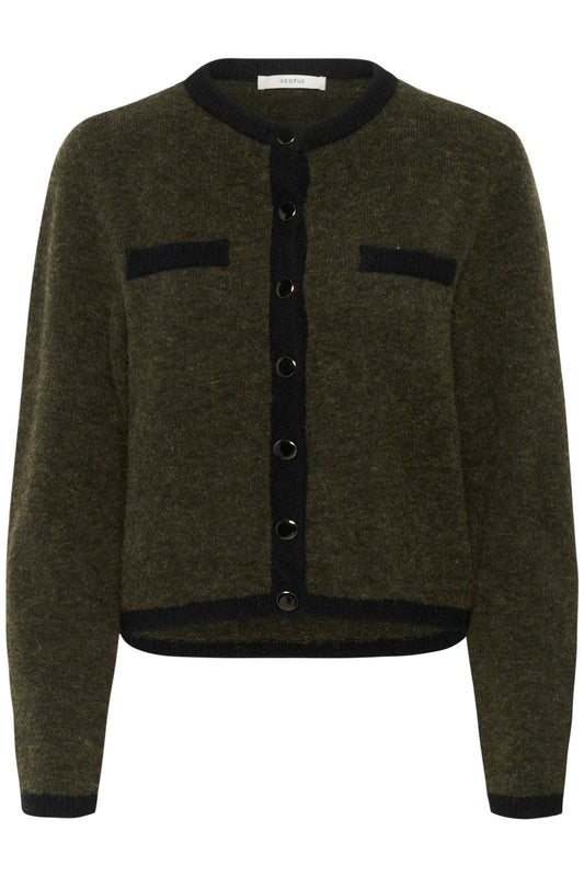 GZalpha ls contrast cardigan Oliven