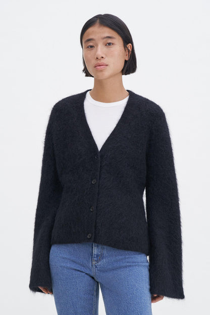 Fluffy cardigan Ink Black