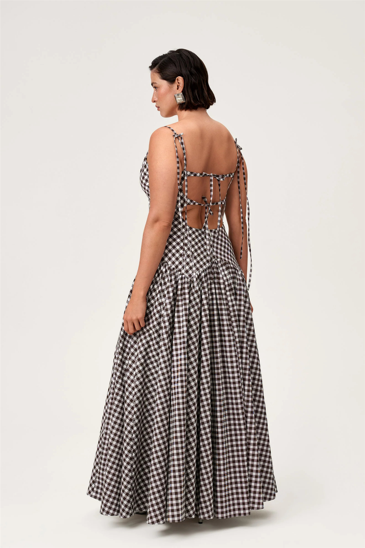 Léon Dress Brown Gingham.