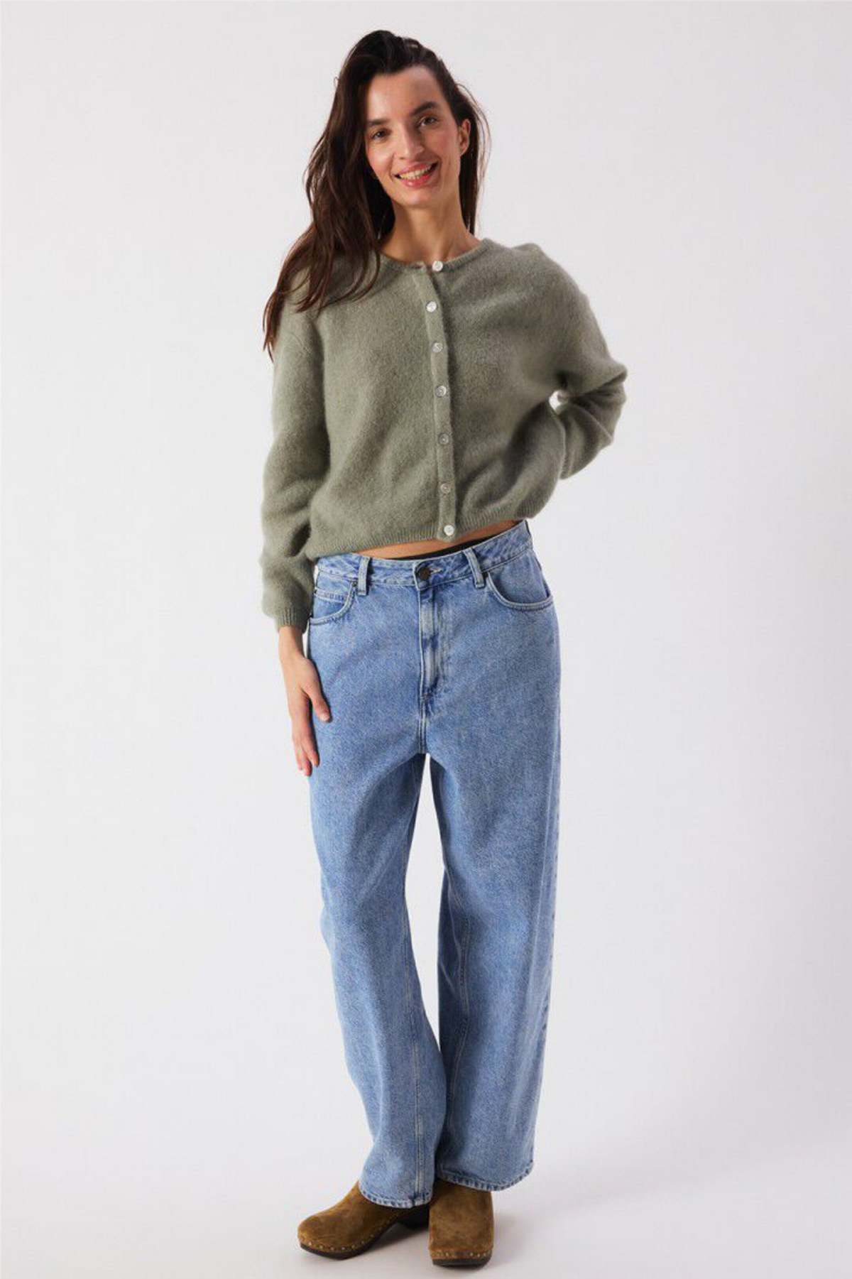 Vitow Cardigan Kaki Multichine