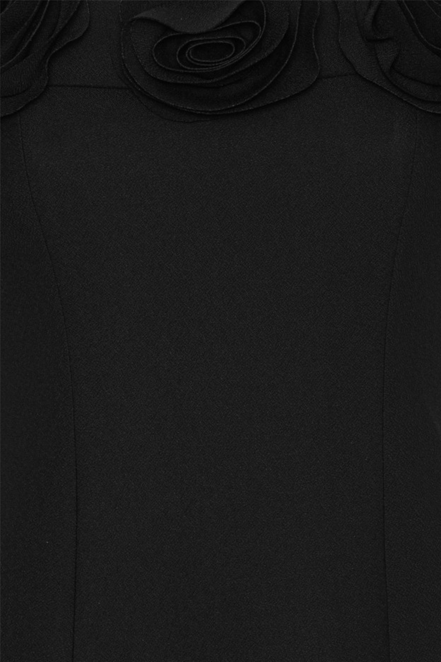 Crepe Maxi Flower Dress Black.