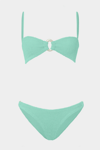 Misty Bikini Pearly hoop Metallic Mint