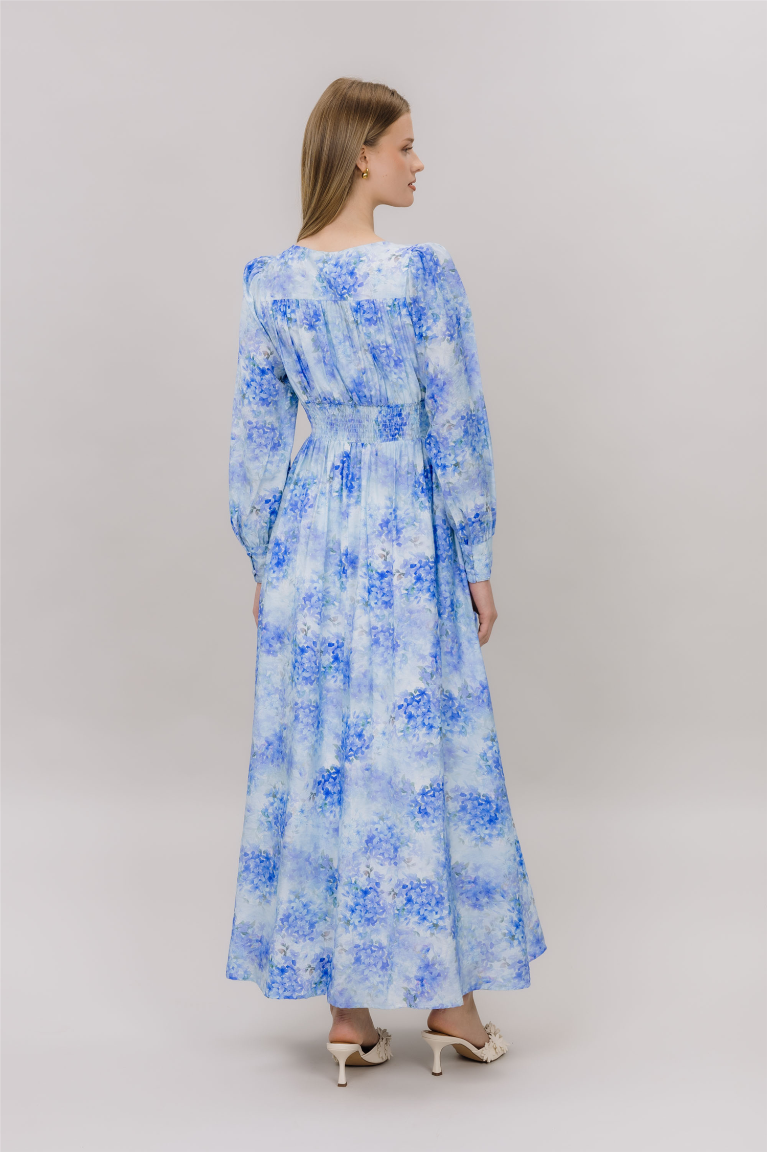 Livorno Dress Blue Flower Aop.