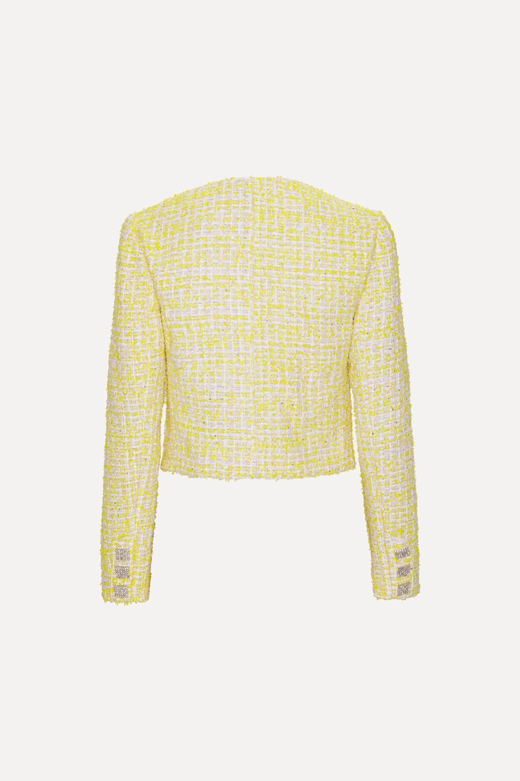 Boucle Cropped Jacket Pastel Yellow