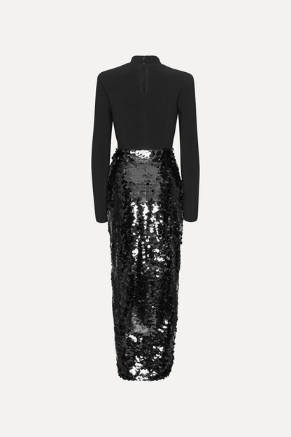 Knotted Midi Dress Black