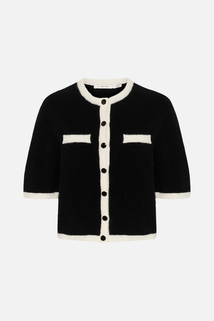 GZalpha contrast cardigan Black/Ivory Comb