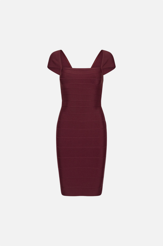 Midi Fitted Knit Dress Zinfandel