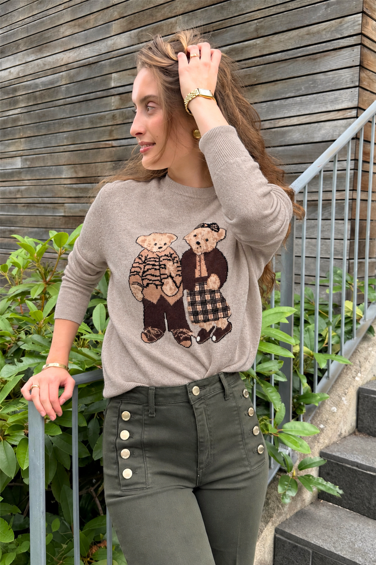 Teddy Duo Sweater Beige