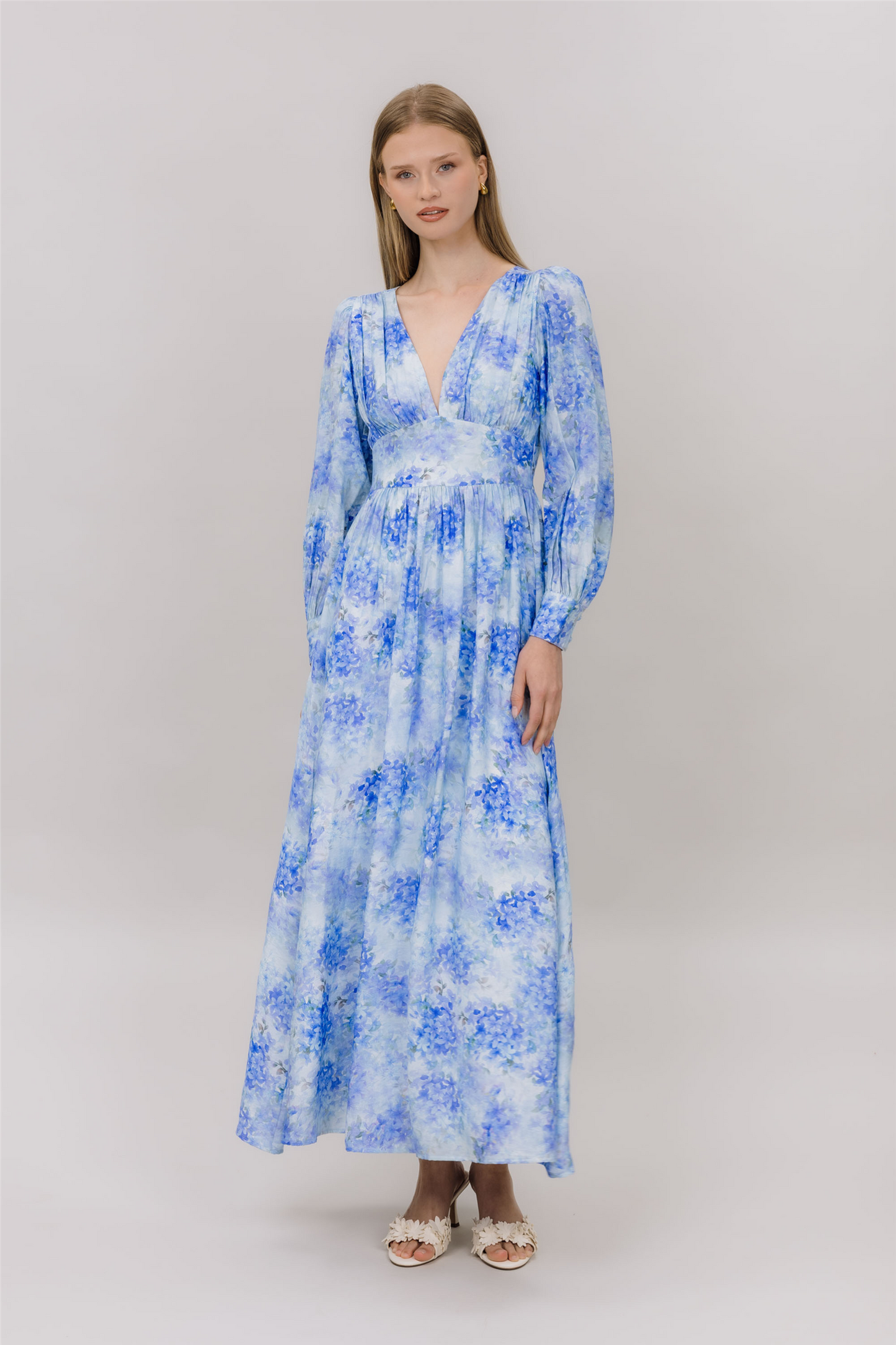 Livorno Dress Blue Flower Aop.