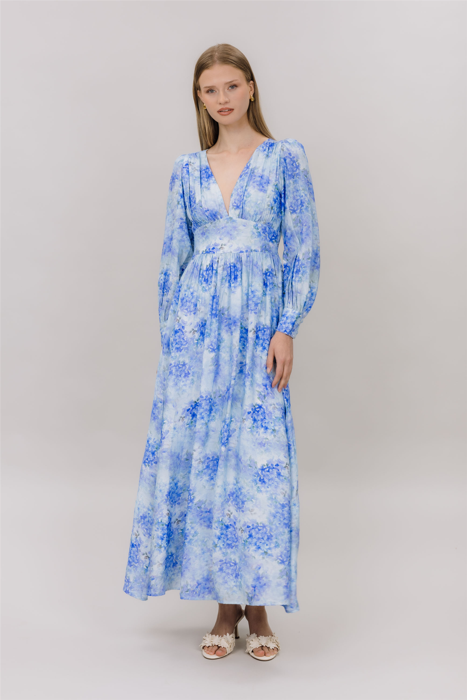 Livorno Dress Blue Flower Aop.