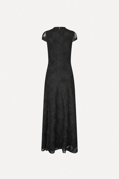 Flower Mesh Maxi Dress Black.
