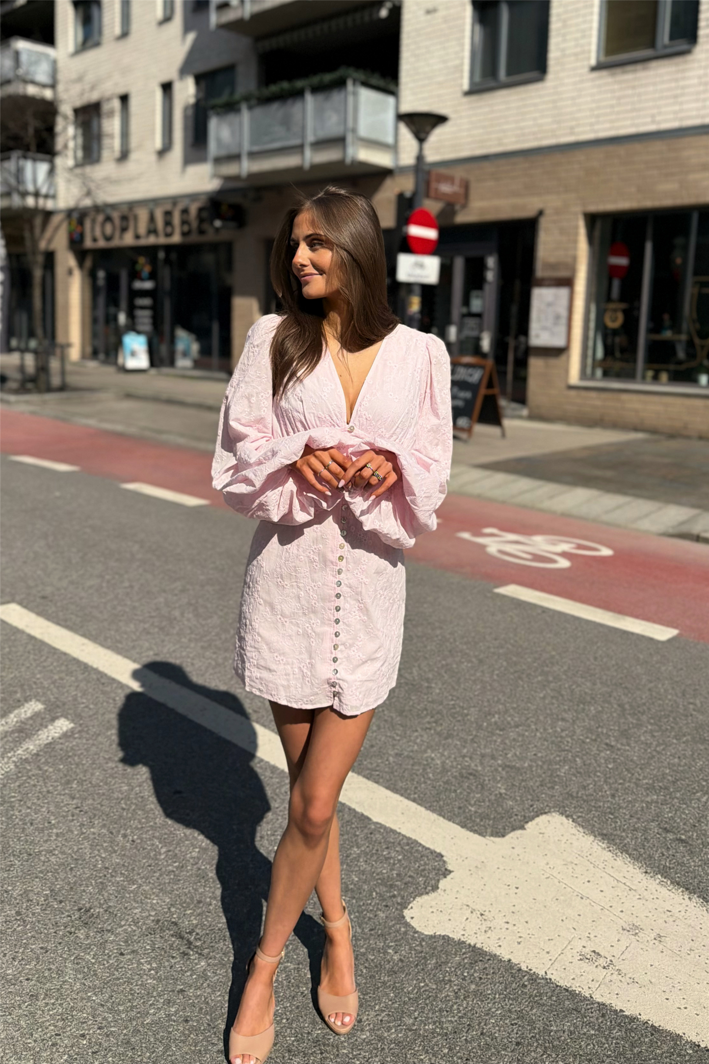Florence Dress Pink Embroidery