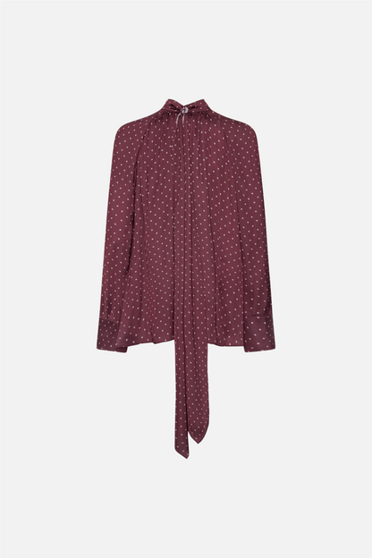 Dot Satin Bow Shirt Winetasting Comb..