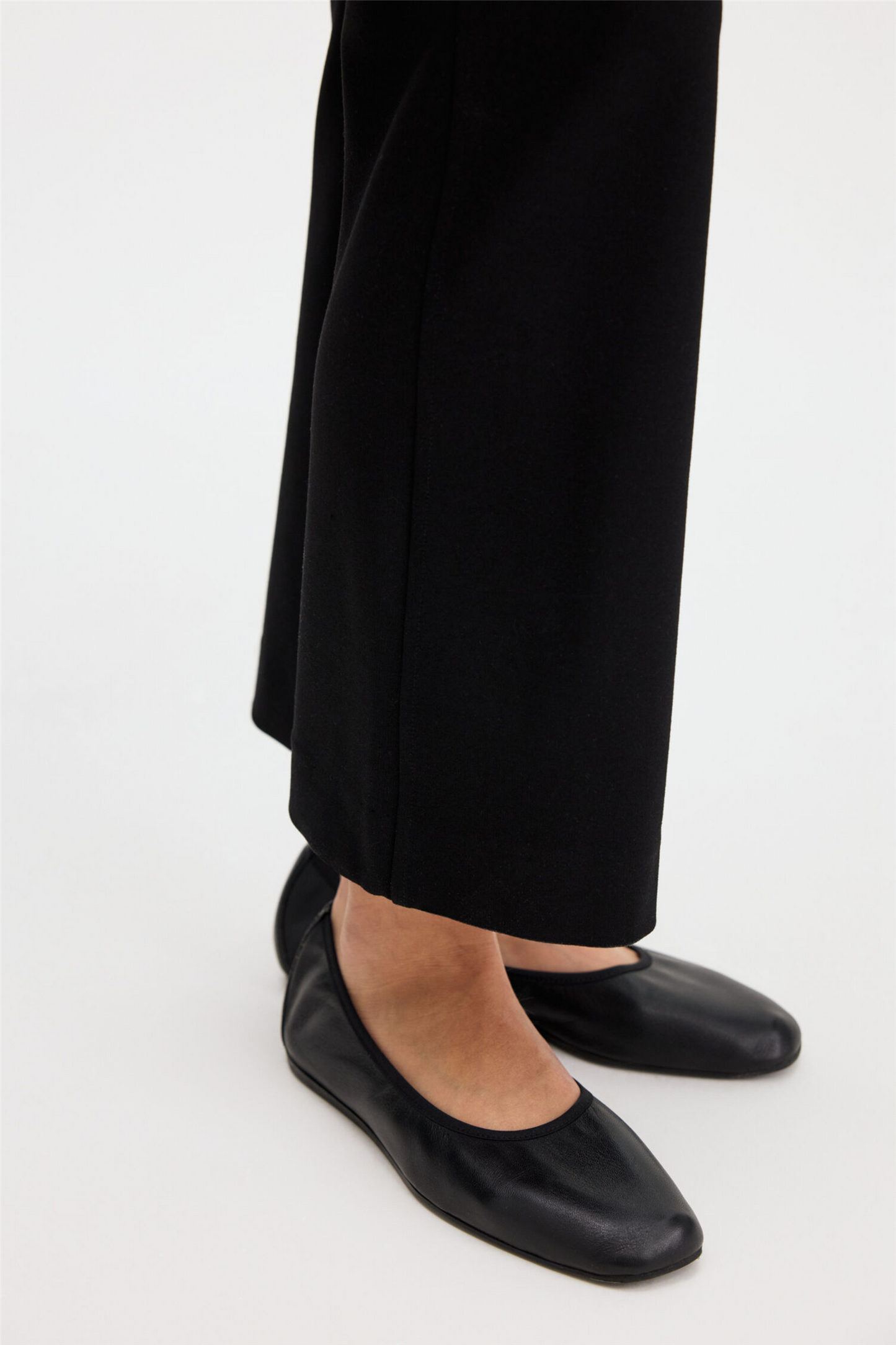 Flared jersey trousers Black