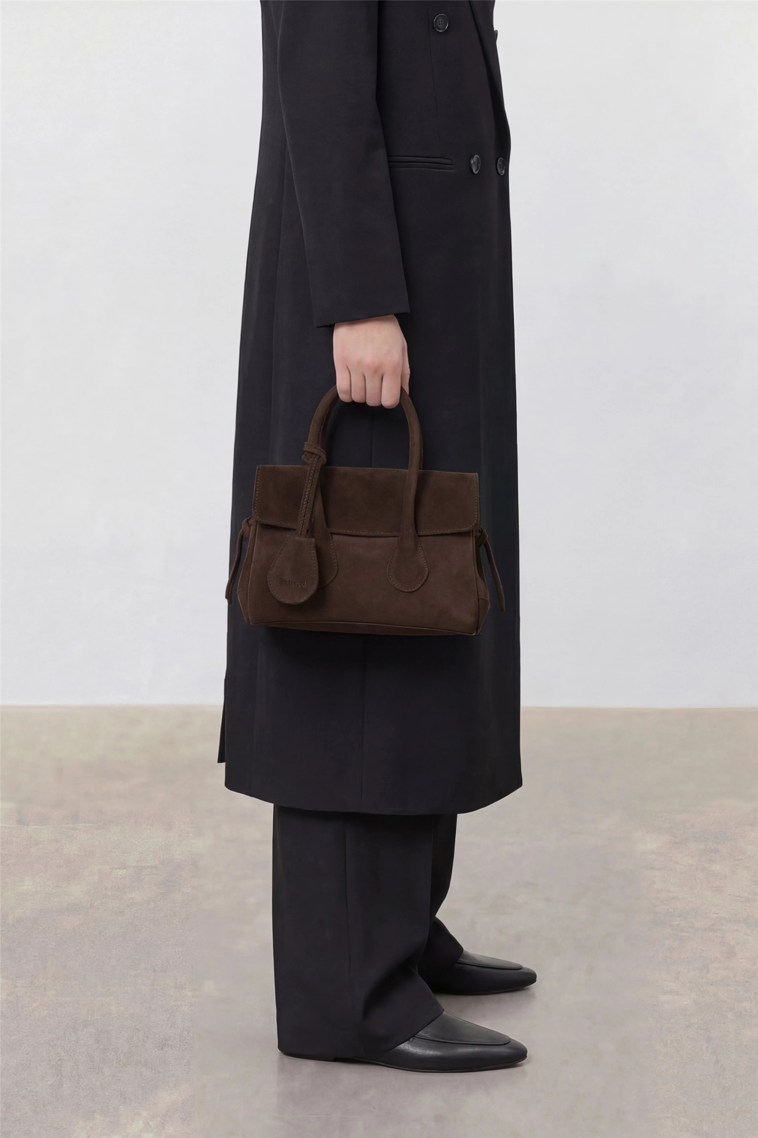 Lydia Mini Bag Suede Chocolate.