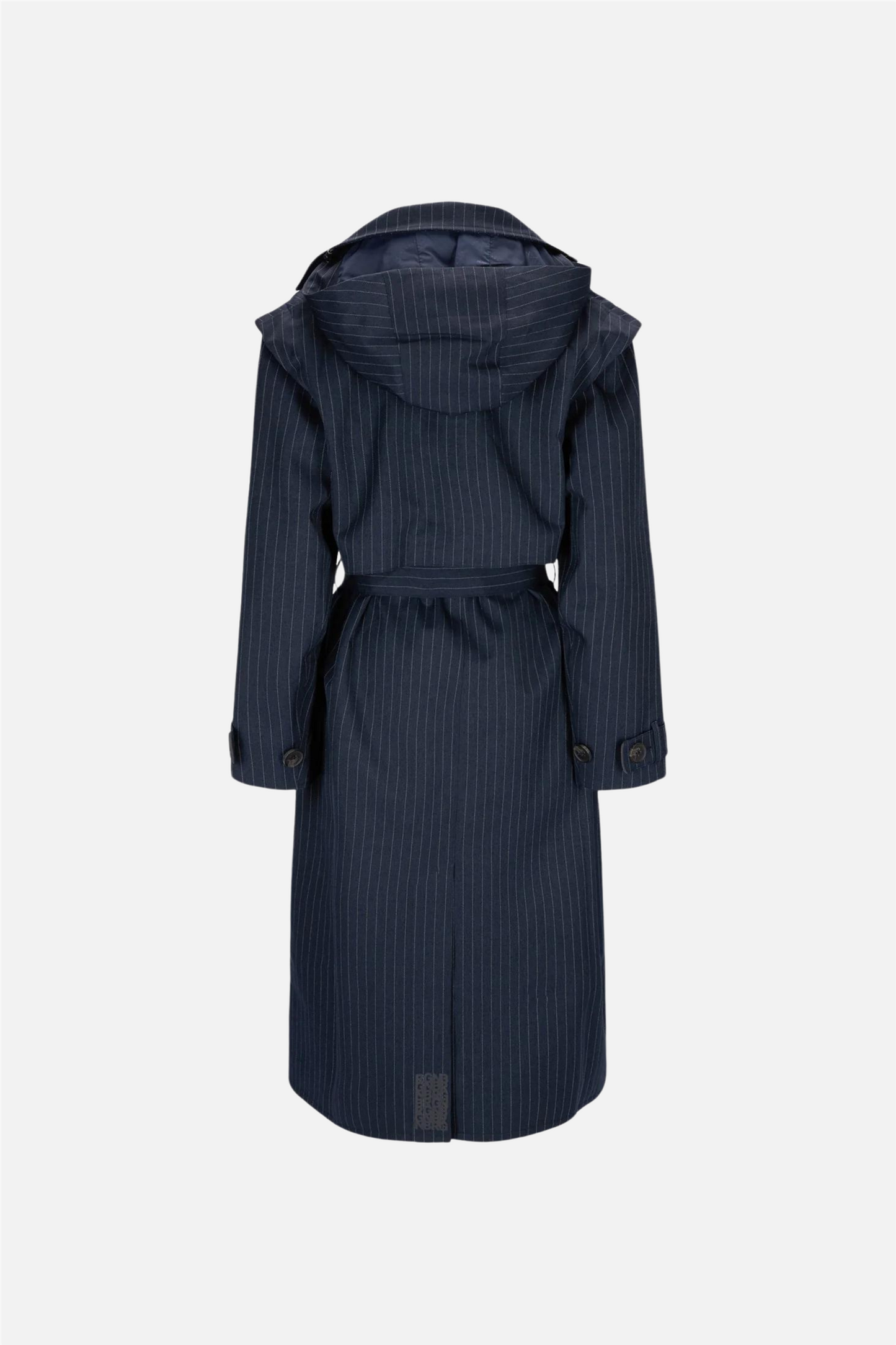 Regndråpe Trench Coat Navy Pinstripe