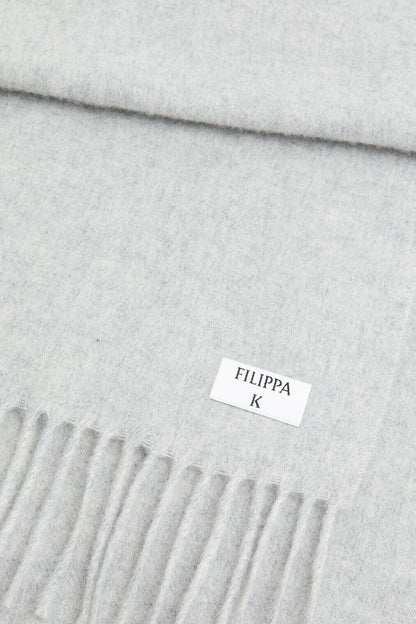 Cashmere blend scarf Light Grey Melange.