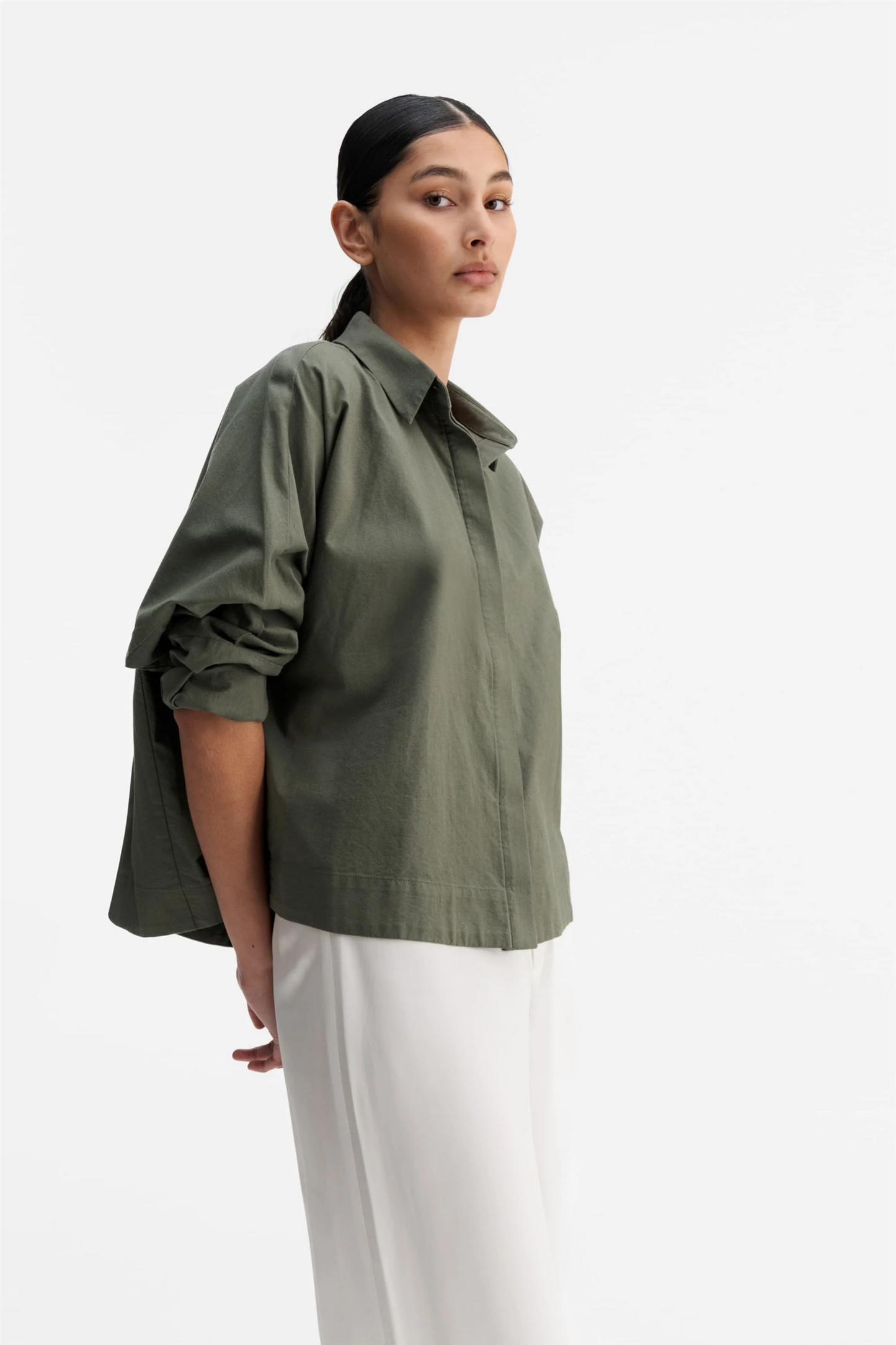Gigi Oxford Shirt Olive Green