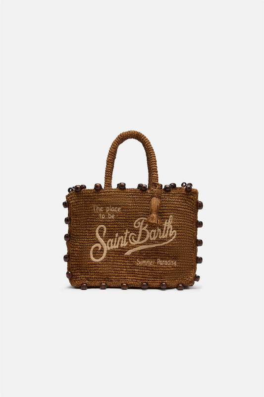 Colette Rafia Handbag Brown