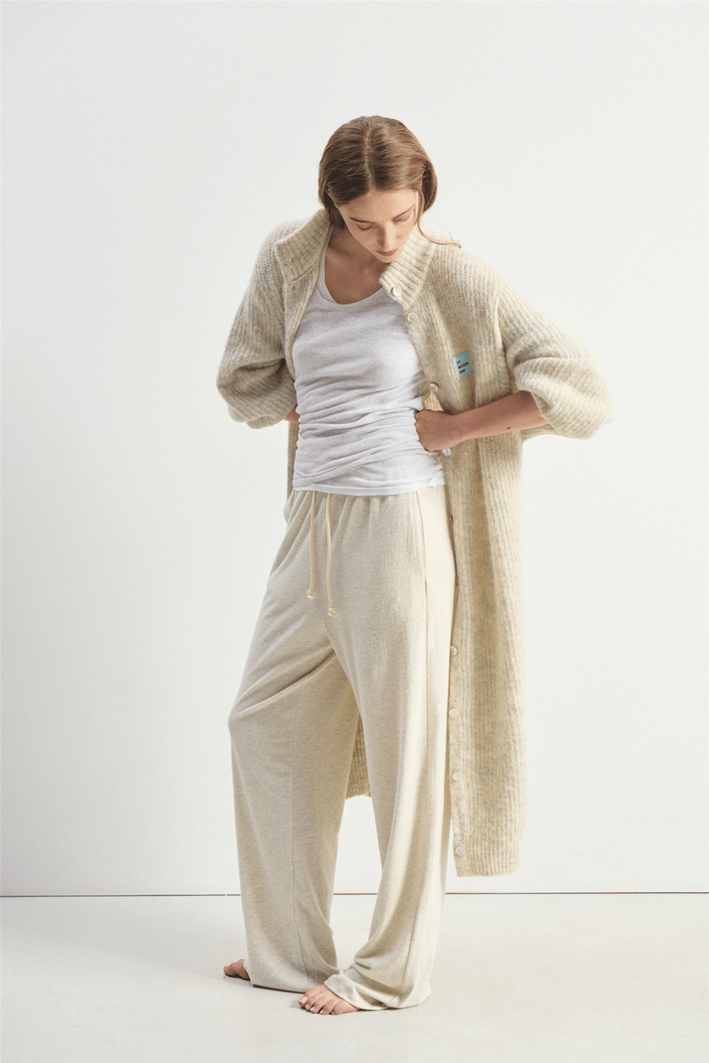 WOMEN’S CARDIGAN EAST Powder Snow Melange