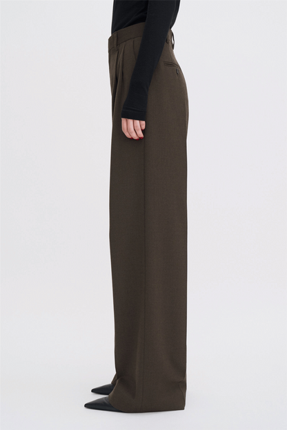 Darcey Wool Trousers Walnut Brown