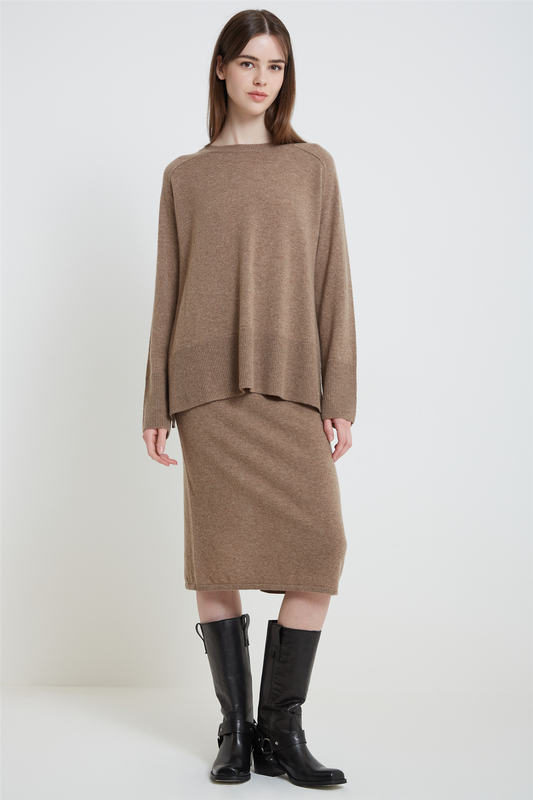 Cashmere Pullover Sweater Tortora Melange