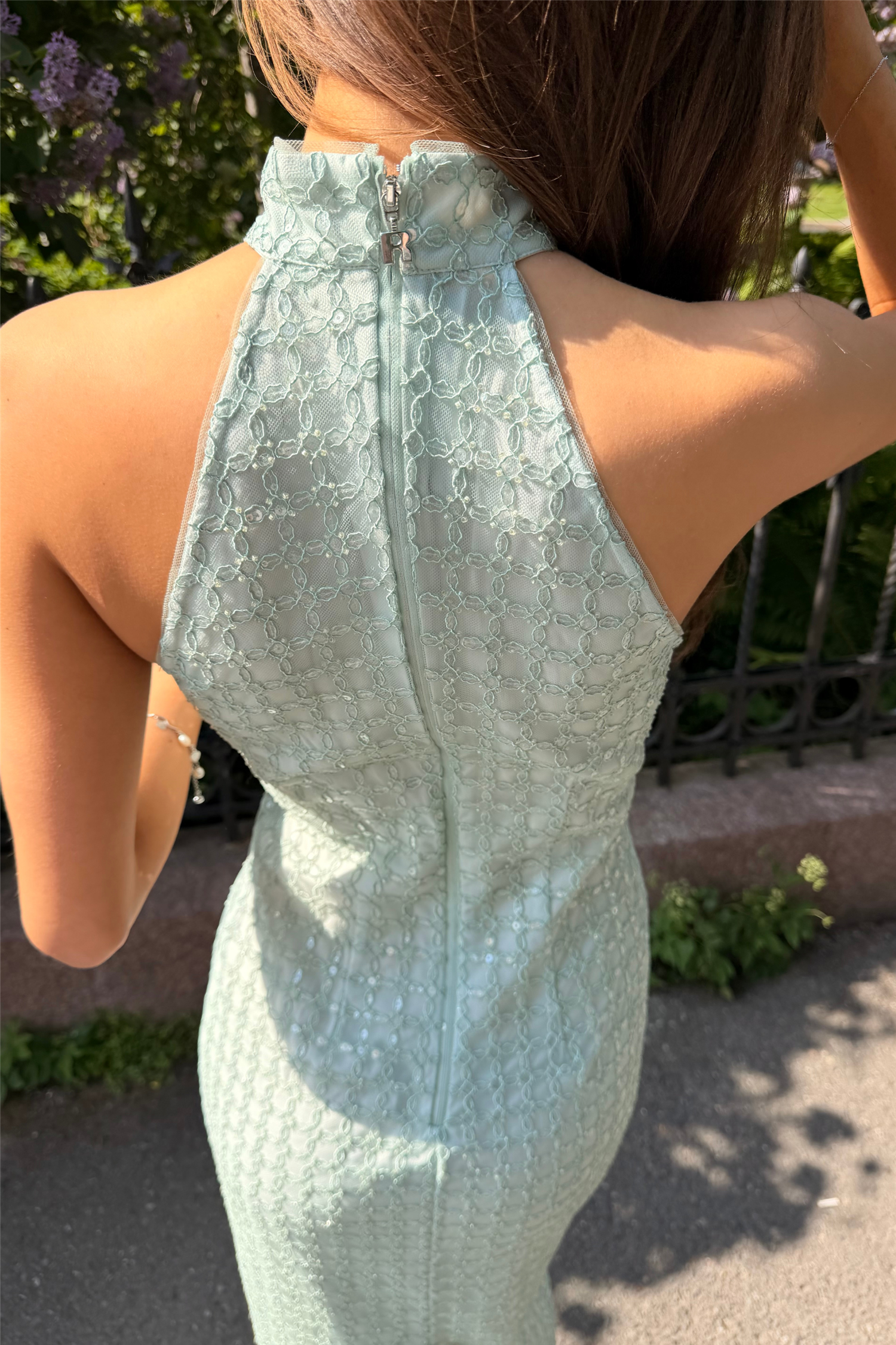 Beaded Maxi Dress Ice Flow.
