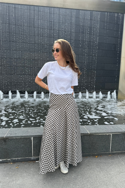 Taormina skirt Brown Gingham