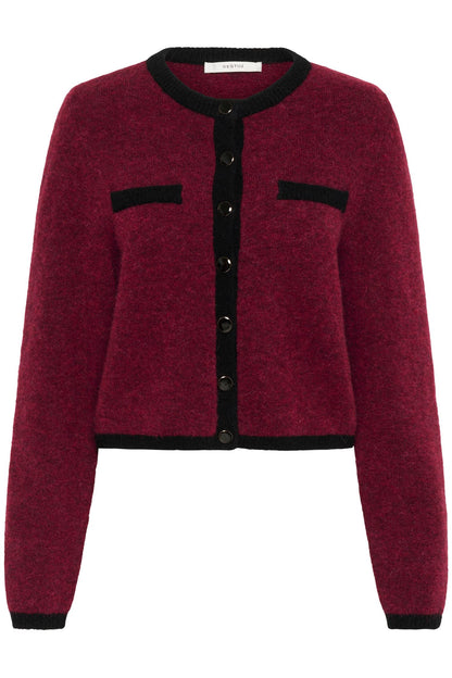 GZalpha ls contrast cardigan Red