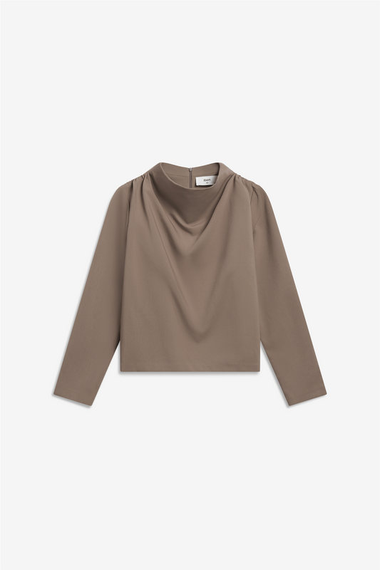 Beverly Top Taupe Grey