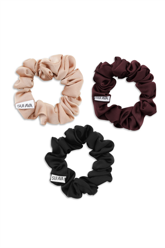 3-Pack Ruched Ribbon Scrunchies
