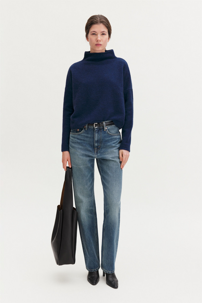 Mika Yak Funnelneck Sweater Deep Blue