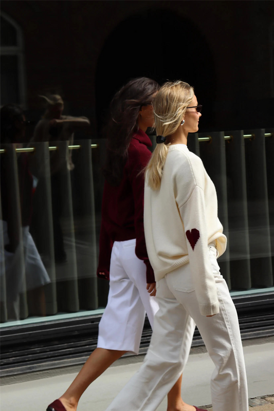 Kaia Sweater Off White / Bordeaux