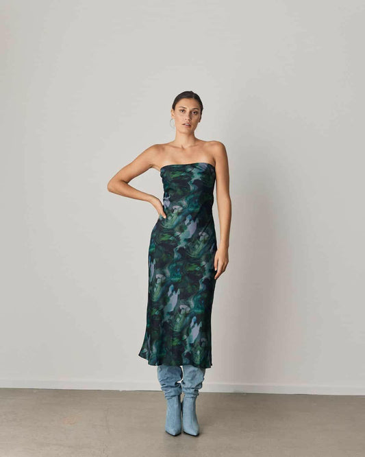 Diaz Print Dress MA Green