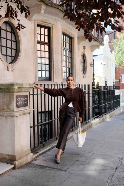 Arolla Cardigan Brown Melange.