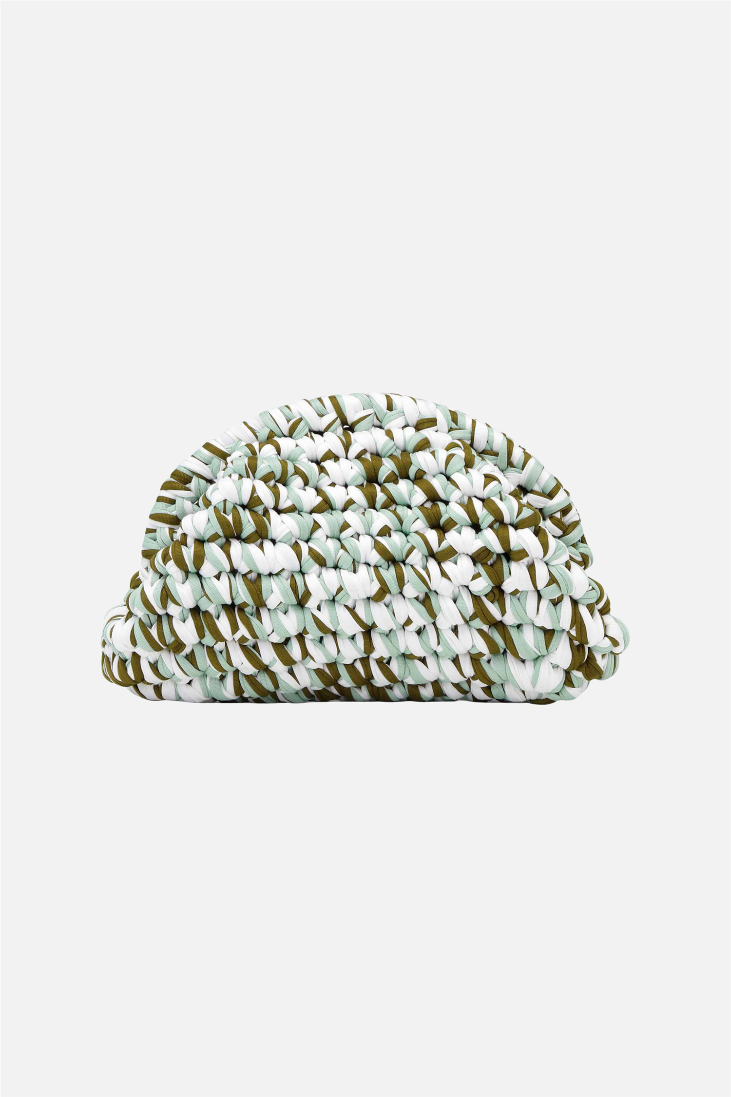 Handcrafted Cotton Clutch White Mix.