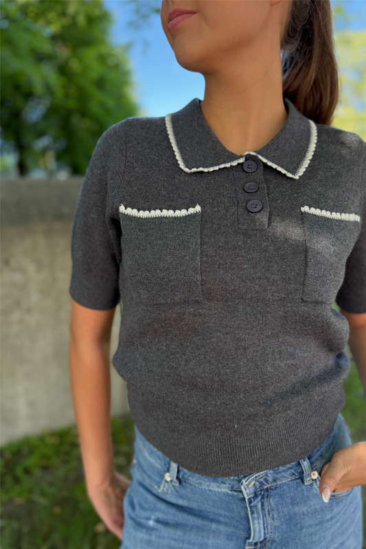 Polka Sweater Carbone