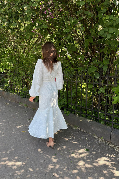 Portofino Maxi Dress White Embroidery