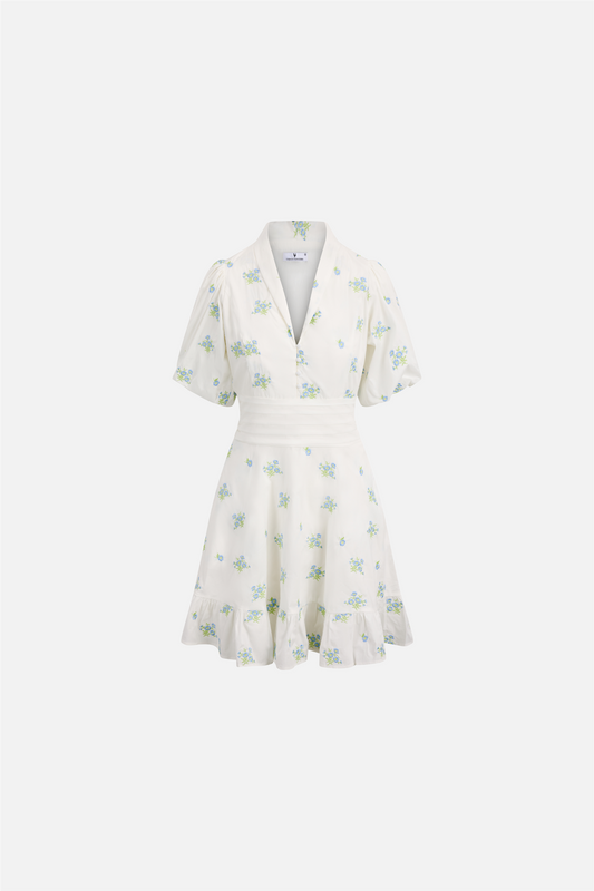 Makayla Dress Blue Flower Aop