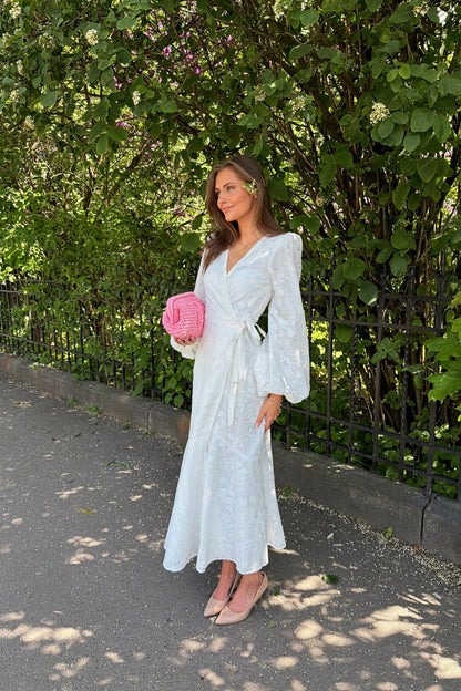 Portofino Maxi Dress White Embroidery