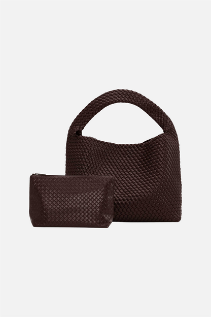Woven Daily Shopper + Pouch Brown.
