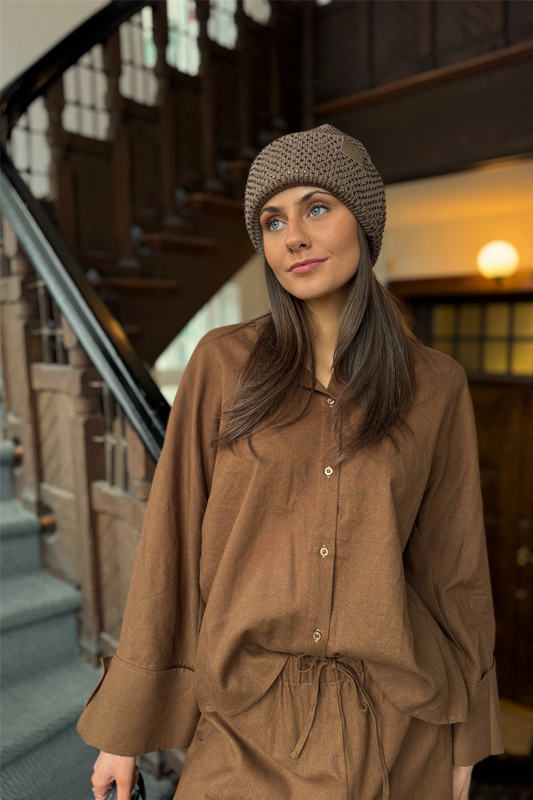 Atari Linen Shirt Chestnut Brown