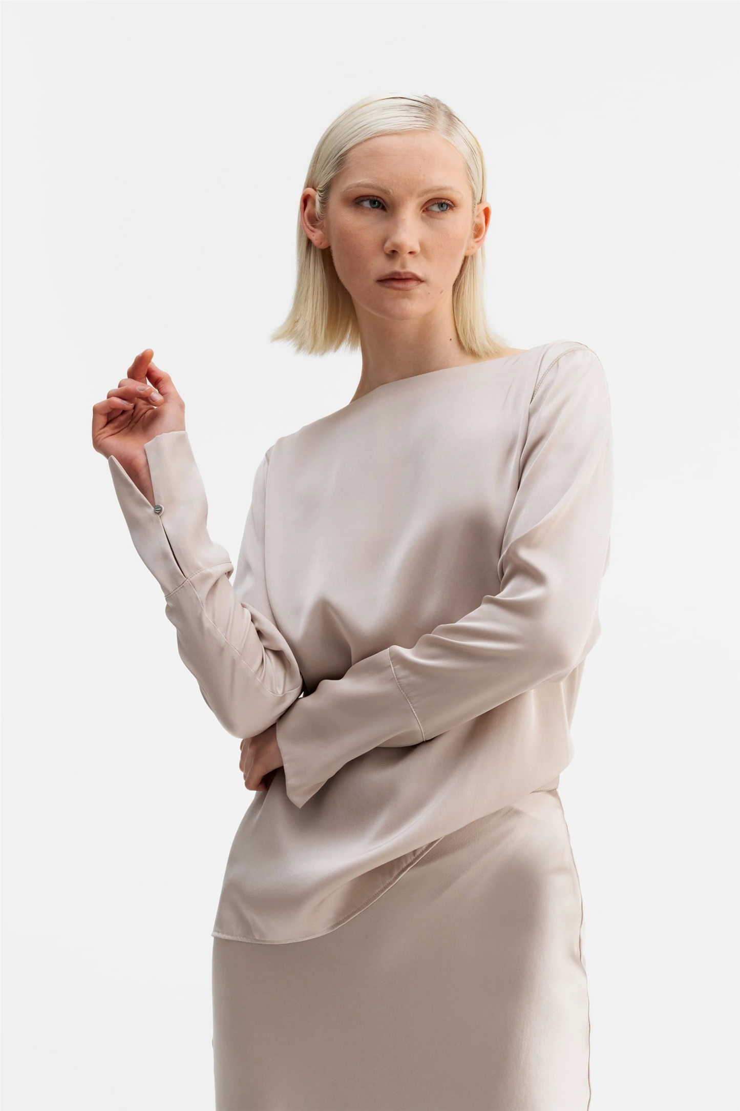 Kelly Silk Blouse Greige