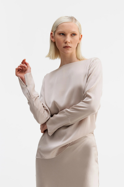 Kelly Silk Blouse Greige